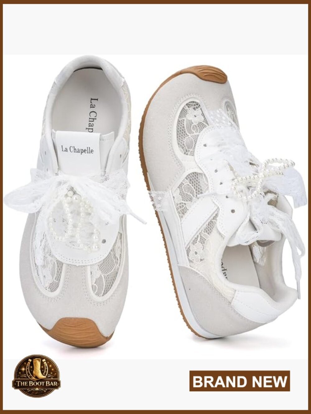 Classic Casual Leather Sneakers Girly Lace Bow Comfortable Walking Shoes